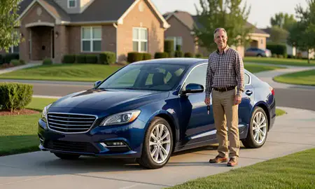 Car delivered to a driveway in Layton, Utah, United States