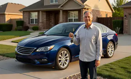 Car delivered to a driveway in Millcreek, Utah, United States