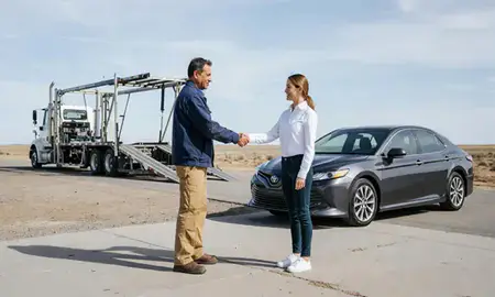 Vehicle owner beside their delivered car in Ogden, Utah, United States