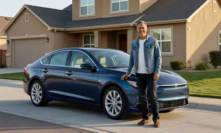 Customer with their delivered car in Orem, Utah, United States