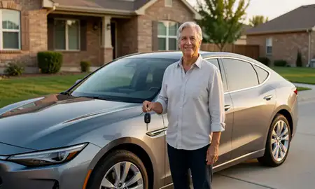 Car delivered to a driveway in Orem, Utah, United States