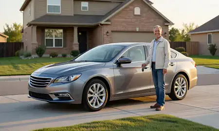 Car delivered to a driveway in Provo, Utah, United States