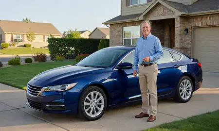 Car delivered to a driveway in Roy, Utah, United States