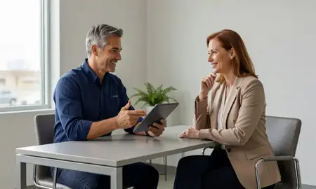 Customer discussing car shipping options in Roy, Utah, United States
