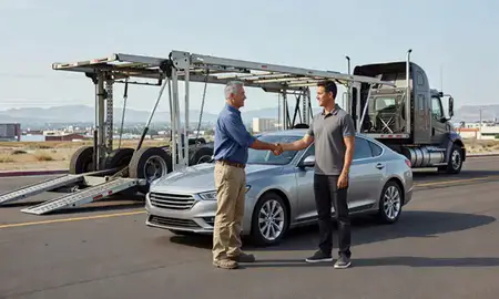 Vehicle owner beside their delivered car in Salt Lake City, Utah, United States