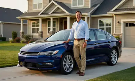 Customer with their delivered car in Saratoga Springs, Utah, United States