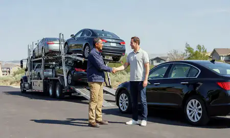 Vehicle owner beside their delivered car in Saratoga Springs, Utah, United States