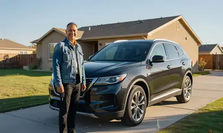 Car delivered to a driveway in Tooele, Utah, United States