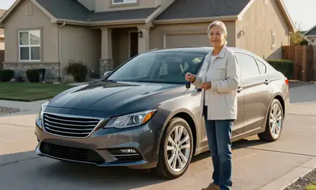 Car delivered to a driveway in West Valley City, Utah, United States