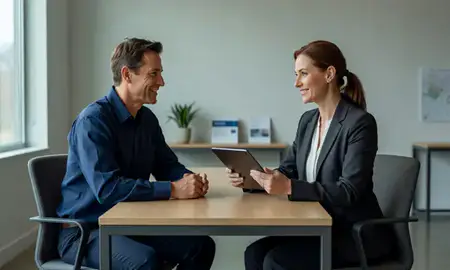 Customer discussing car shipping options in Island Pond, Vermont, United States