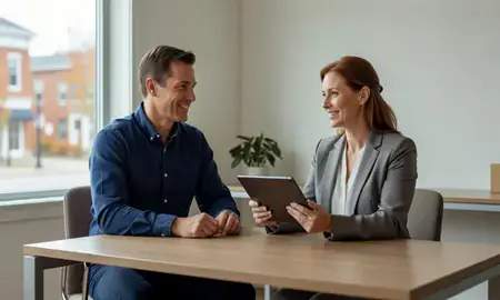 Customer discussing car shipping options in Lyndonville, Vermont, United States