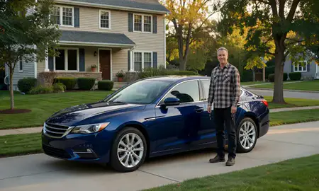 Car delivered to a driveway in South Burlington, Vermont, United States
