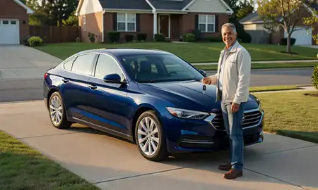 Car delivered to a driveway in Alexandria, Virginia, United States