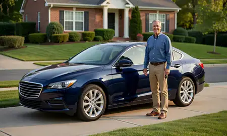 Car delivered to a driveway in Arlington, Virginia, United States