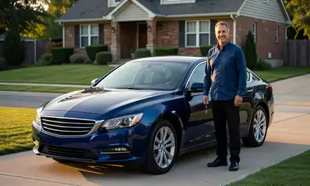 Car delivered to a driveway in Ashburn, Virginia, United States