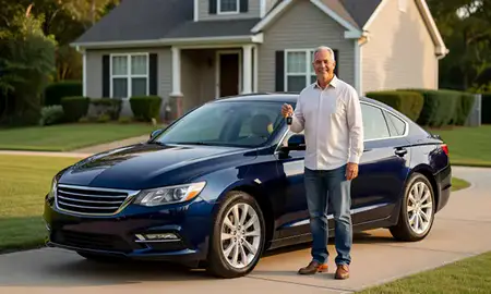 Car delivered to a driveway in Dale City, Virginia, United States