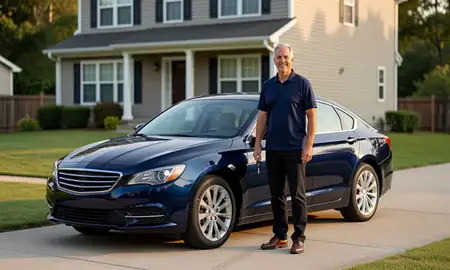 Car delivered to a driveway in Hampton, Virginia, United States
