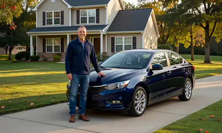 Customer with their delivered car in Harrisonburg, Virginia, United States