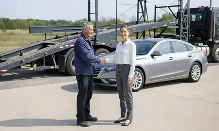 Vehicle owner beside their delivered car in Harrisonburg, Virginia, United States