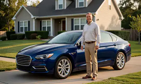 Car delivered to a driveway in Manassas, Virginia, United States
