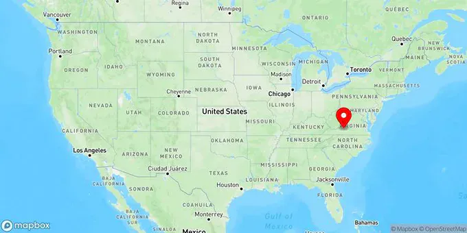 Map of Roanoke, Virginia, United States