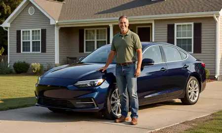 Customer with their delivered car in Suffolk, Virginia, United States