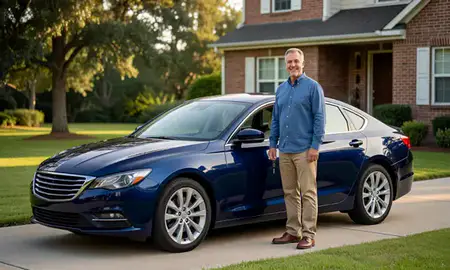 Car delivered to a driveway in Virginia Beach, Virginia, United States