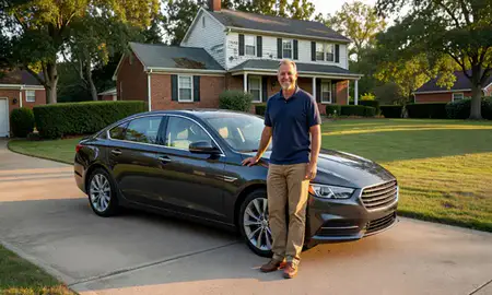 Customer with their delivered car in Winchester, Virginia, United States
