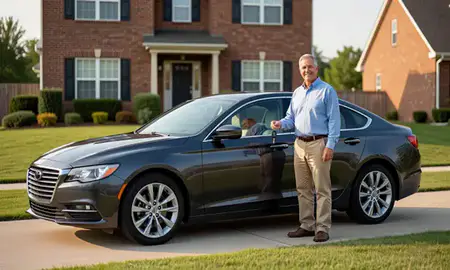 Car delivered to a driveway in Winchester, Virginia, United States