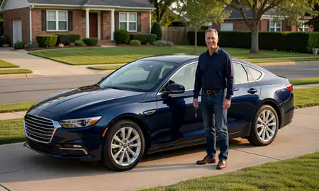 Car delivered to a driveway in Woodbridge, Virginia, United States