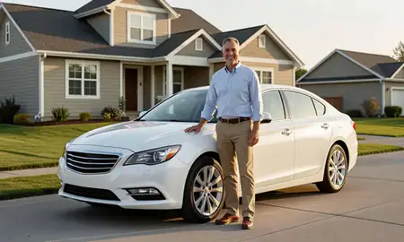 Customer with their delivered car in Auburn, Washington, United States