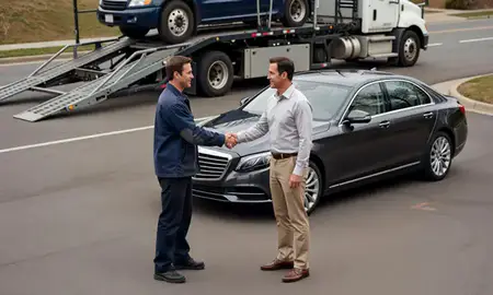 Vehicle owner beside their delivered car in Bellevue, Washington, United States