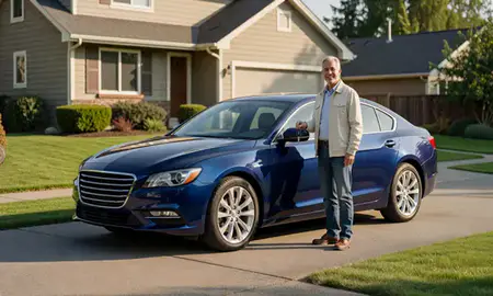 Car delivered to a driveway in Everett, Washington, United States