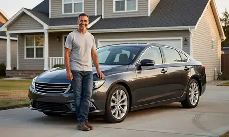 Customer with their delivered car in Kent, Washington, United States