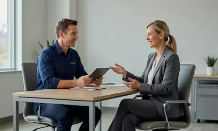 Customer discussing car shipping options in Lacey, Washington, United States