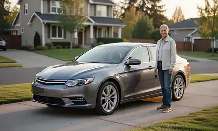Car delivered to a driveway in Lakewood, Washington, United States