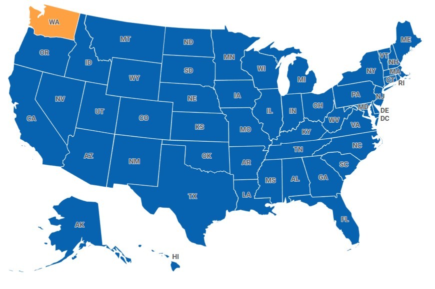 Map of Washington, USA