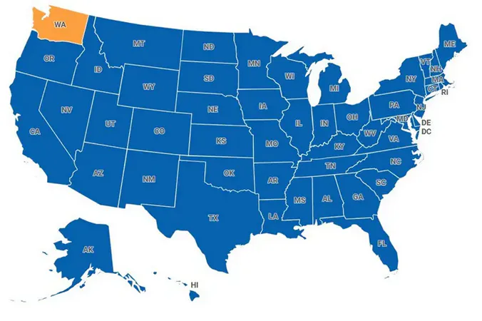 Map of Washington, United States