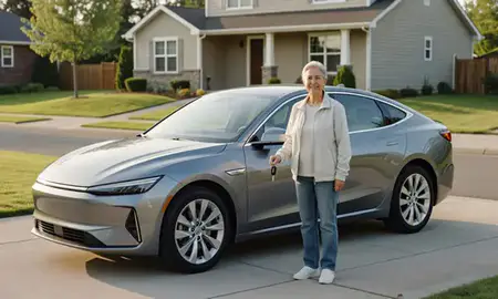 Car delivered to a driveway in Marysville, Washington, United States