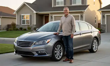 Customer with their delivered car in Pasco, Washington, United States