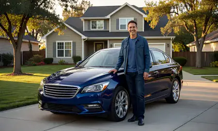 Customer with their delivered car in Richland, Washington, United States