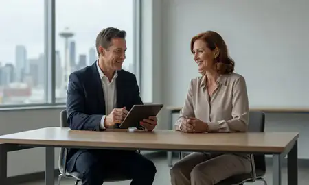 Customer discussing car shipping options in Seattle, Washington, United States