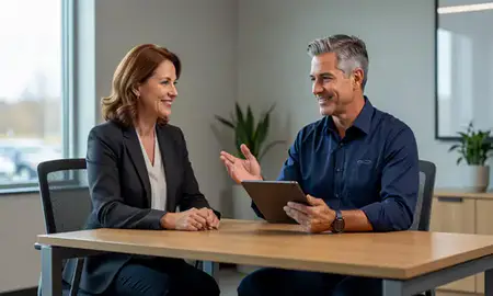 Customer discussing car shipping options in South Hill, Washington, United States