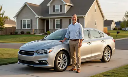 Customer with their delivered car in Spokane Valley, Washington, United States