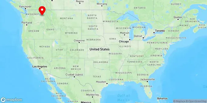 Map of Spokane, Washington, United States