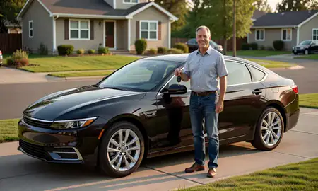 Car delivered to a driveway in Tacoma, Washington, United States