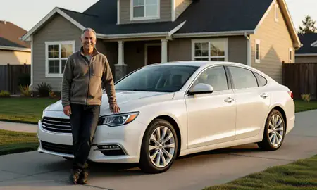 Customer with their delivered car in Wenatchee, Washington, United States