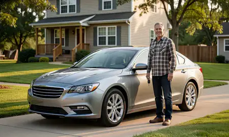 Car delivered to a driveway in Beckley, West Virginia, United States