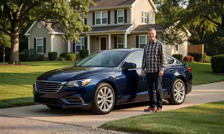 Car delivered to a driveway in Brookhaven, West Virginia, United States