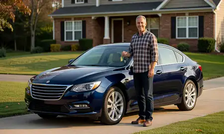Car delivered to a driveway in Charles Town, West Virginia, United States